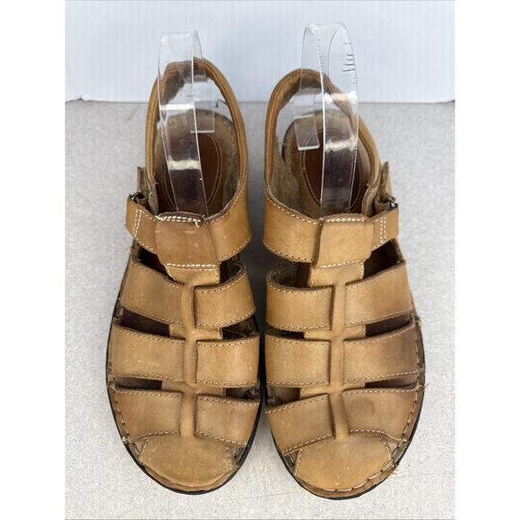 Vintage Men’s Minnetonka Leather Fisherman Sandals Closed Toe Size 11 W - Picture 3 of 9